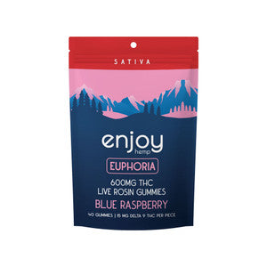 Enjoy Hemp Live Rosin Euphoria Delta 9 THC Gummies (Sativa-Infused Blue Raspberry) 40pc